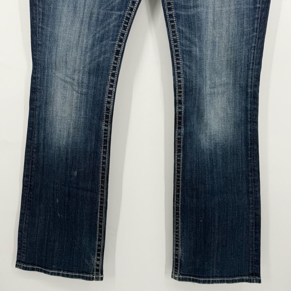 VTG y2k Women's Mid Rise Studded Floral Miss Me Bootcut Blue Denim Jeans Sz 33 - Picture 6 of 11